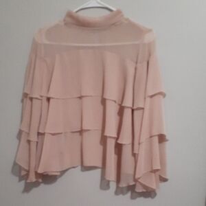 Zara Basic Chic Layered Ruffle Blouse